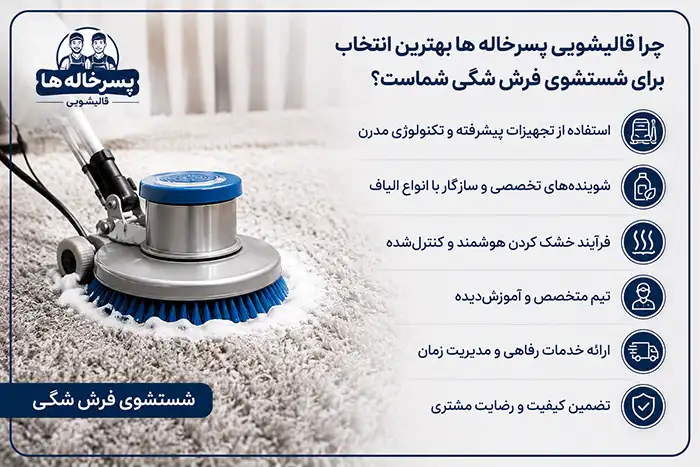 مراحل تخصصی شستشوی فرش شگی در قالیشویی پسرخاله ها